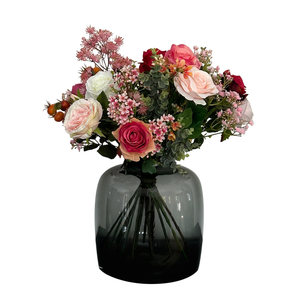 Kunstrosen Strauß Flame Roses, 45 cm