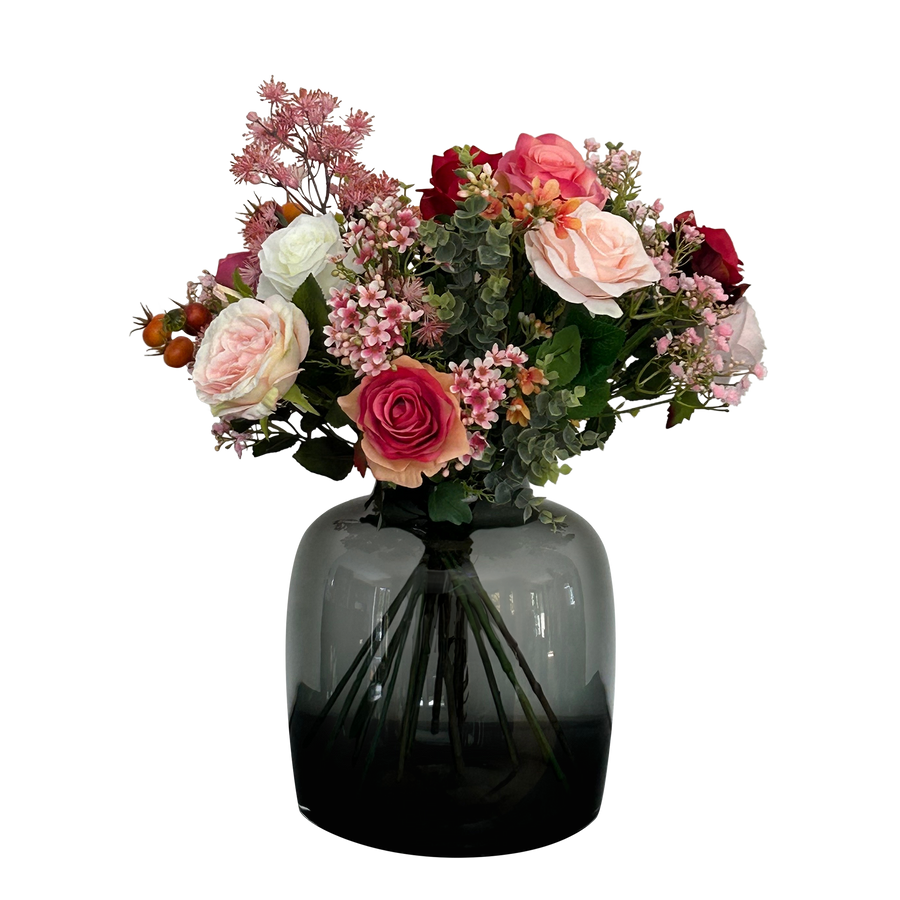 Kunstrosen Strauß Flame Roses, 45 cm